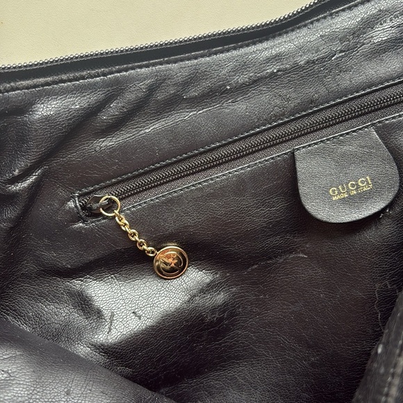 Vintage Gucci Heavy Chain Black Leather Shoulder Bag from Saks Fifth Avenue - Picture 7 of 12